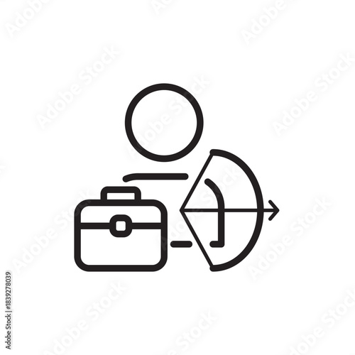 Headhunter icon symbolizing strategic talent search, executive recruitment, and targeted candidate acquisition, representing specialized HR, professional sourcing, and high-level staffing.