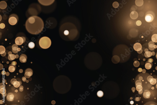 Christmas light effect. Sparkling magical dust particles.The dust sparks and golden stars shine with special light.