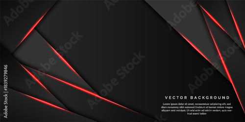 abstract metallic red black frame layout modern tech design template background