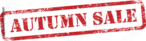 Autumn sale red stamp on white background