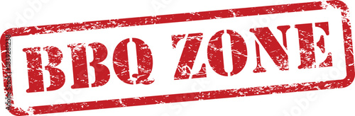 Red distressed BBQ Zone stamp