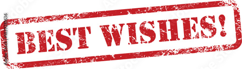 Rubber stamp with best wishes text