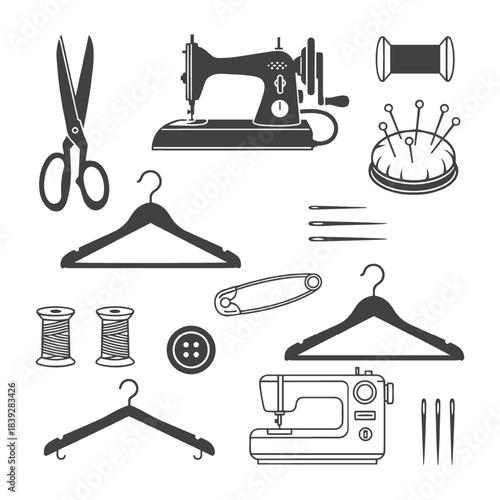 Collection of Sewing and Tailoring Tools and Supplies