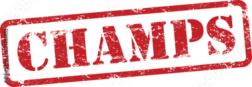 Red grungy champs stamp on white