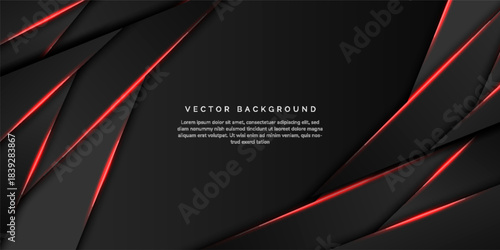 abstract metallic red black frame layout modern tech design template background