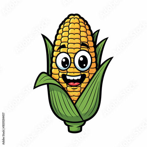 food, cartoon, green, funny, vector, cute, vegetable, corn, fun, character, illustration, healthy, corncob, design, icon, farm, sweet, fresh, face, cheerful, harvest, art, grain, logo, drawing, smile,