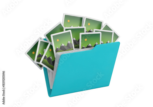 Wallpaper Mural 3d icon of blue folder with photos isolated on transparent background, representing file management, organization, and digital storage, ideal for technology and business presentations Torontodigital.ca