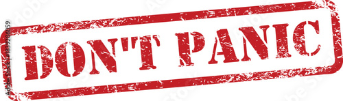 Red don't panic stamp on white background