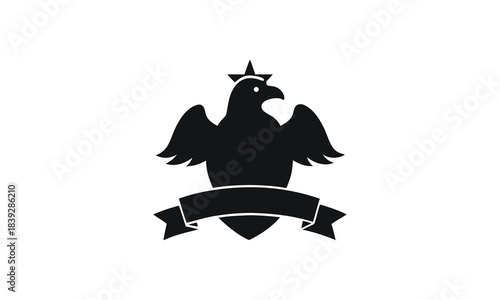 Eagle Silhouette Banner Emblem