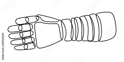 Continuous line drawing of stylized arm