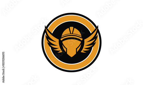 Golden Spartan Helmet Emblem