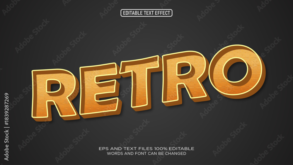 Fototapeta premium Retro 3D Style text effect editable
