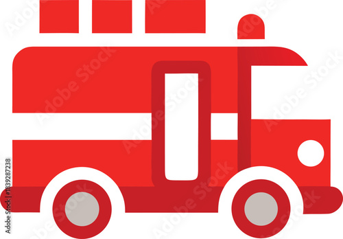 Fire truck vehicle vector icon