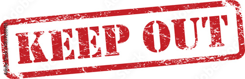 Keep Out Red Grunge Rubber Stamp