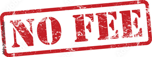 Red no fee rubber stamp