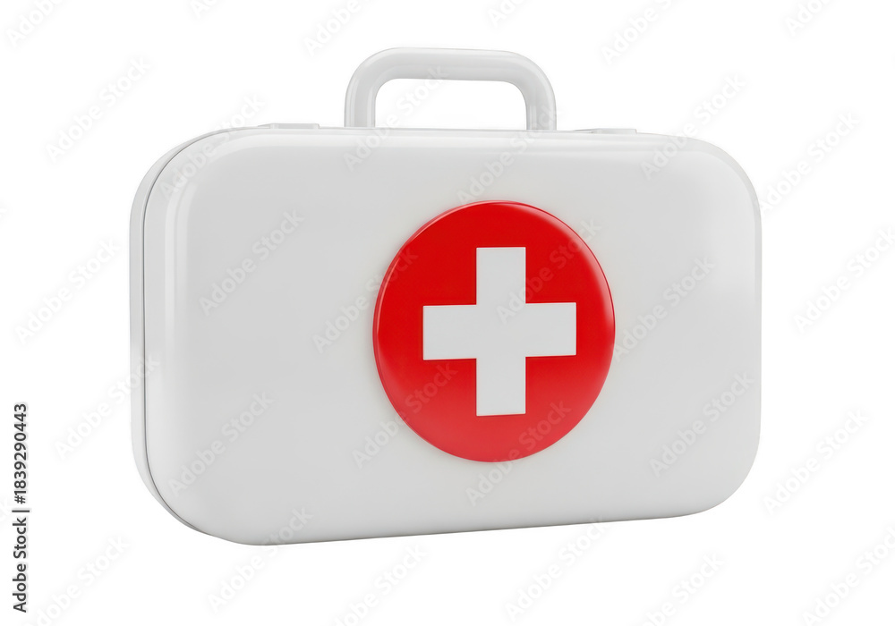 Obraz premium 3d icon of first aid kit isolated on transparent background, a vital medical supply for emergency situations, ensuring quick access to essential treatments and care