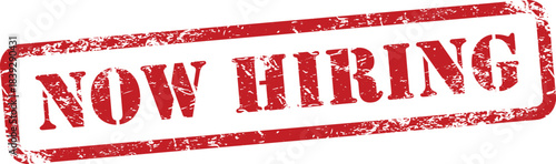 Red now hiring stamp