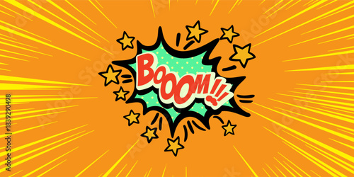 Orange Burst Background With Radial Spokes For Dynamic Comic, Graphic, And Advertising Use