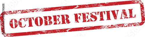 Red October Festival grunge style stamp