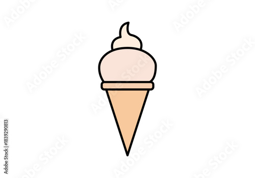 Cucurucho de helado en fondo blanco