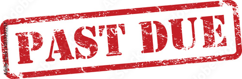 Past Due Red Grunge Rubber Stamp