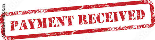 Payment Received Red Grunge Rubber Stamp