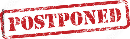 Postponed Red Grunge Rubber Stamp