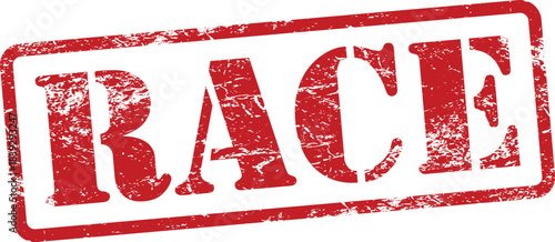 Race Red Grunge Rubber Stamp