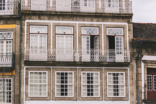 Traditional Portuguese Facade with Ornamental Windows