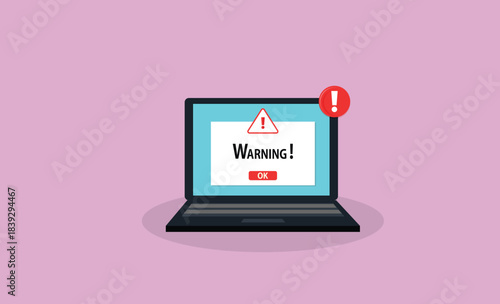 Warning.Spamming attack. Email fraud alert concept. stock illustration
