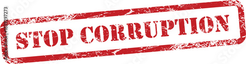 Stop Corruption Red Grunge Text Stamp in Rectangular Border