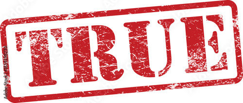 True Red Grunge Text Stamp in Rectangular Border