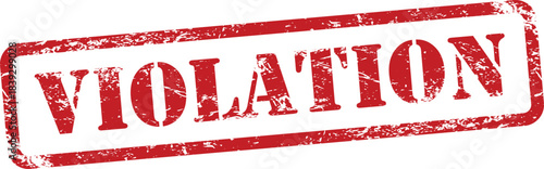 Violation Red Grunge Text Stamp in Rectangular Border