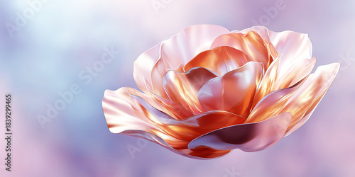 Iridescent Glass Blossom on Pastel
