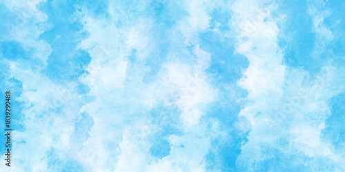 Abstrac blue sky in grunge style blue skt white clouds simple photography. t blue water color hand painted art victor illustration.  Light sky blue shades watercolor background,