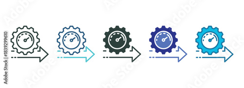 Fast Process Icon Set Multiple Style Of