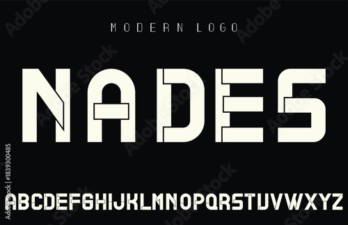 Nades - Modern Creative Bold Font Design, For Logo Branding, Company, Vector Illustration,