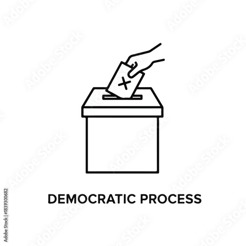 Simple line art icon representing the democratic voting process