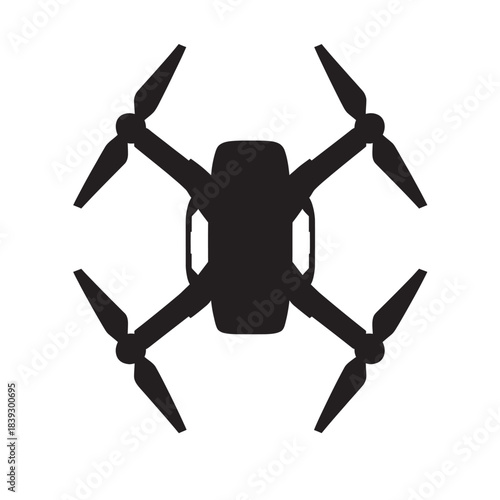 silhouettes of a drone camera