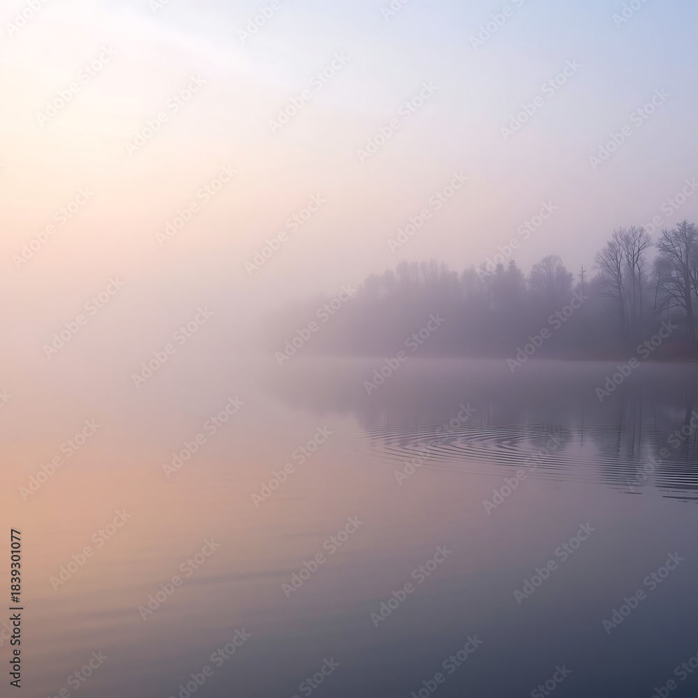 Fototapeta premium misty morning on the river