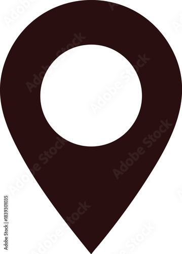 location pin icon vector illustration, map pointer symbol isolated, navigation sign for GPS, travel, address, point of interest or destination marker graphic