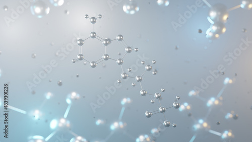 Fototapeta Naklejka Na Ścianę i Meble -  Tenofovir molecular structure, 3d model molecule, antiviral compound structural chemical formula view from a microscope