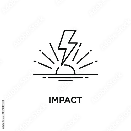 Minimalist impact icon with lightning strike and sunrise