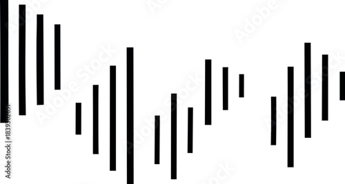 Abstract pattern of black vertical bars of varying heights and spacing on white vector