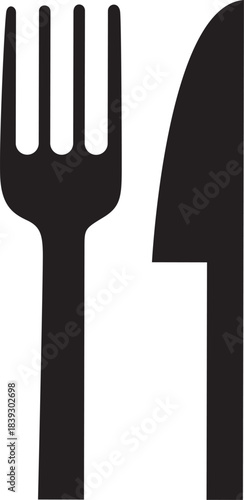 Fork and knife icon isolated