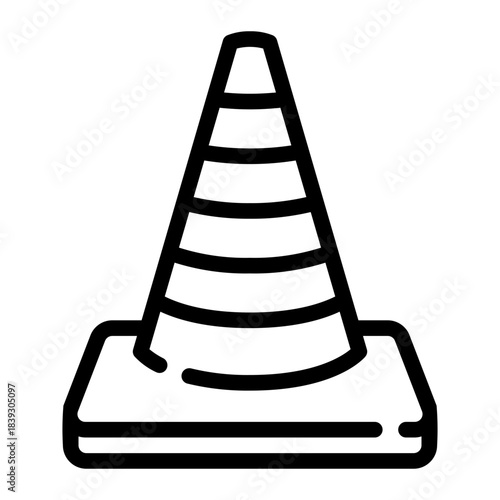 traffic cone line icon