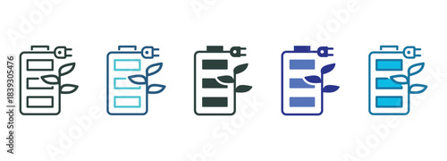 Power Save Icon Set Multiple Style Of