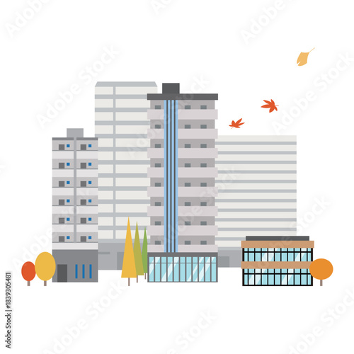 秋のマンションの風景