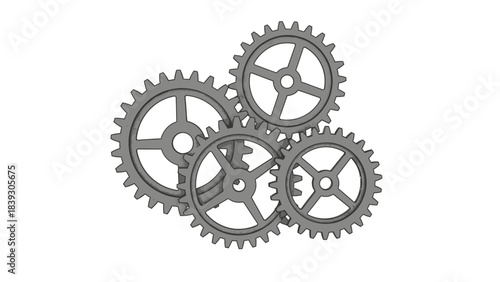 interconnected metal gears functioning together in a mechanical system for machinery and