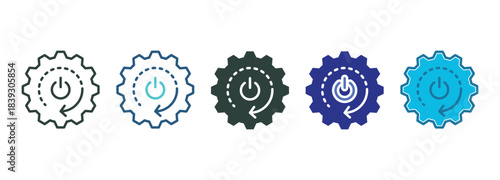 Auto Run Icon Set Multiple Style Of